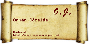 Orbán Józsiás névjegykártya